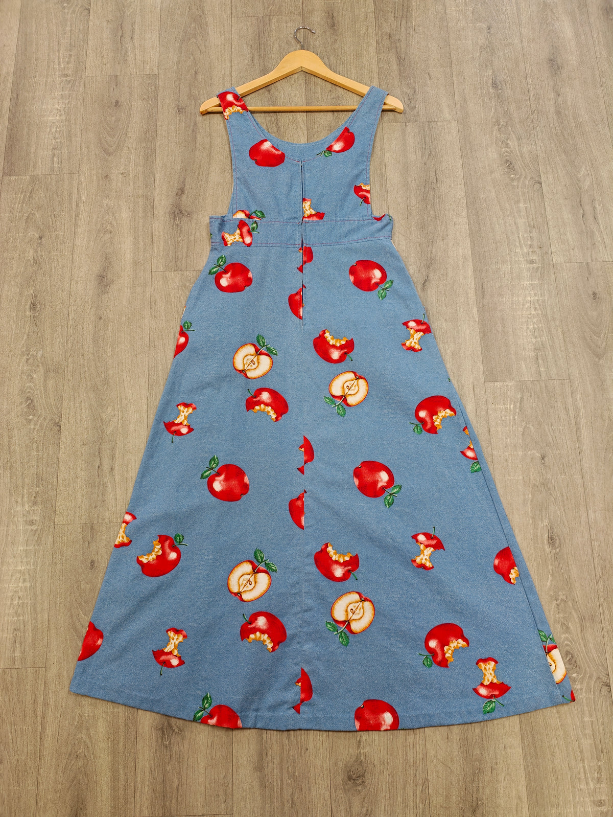 1970s Darling Hager apple print pinafore dress - M/12