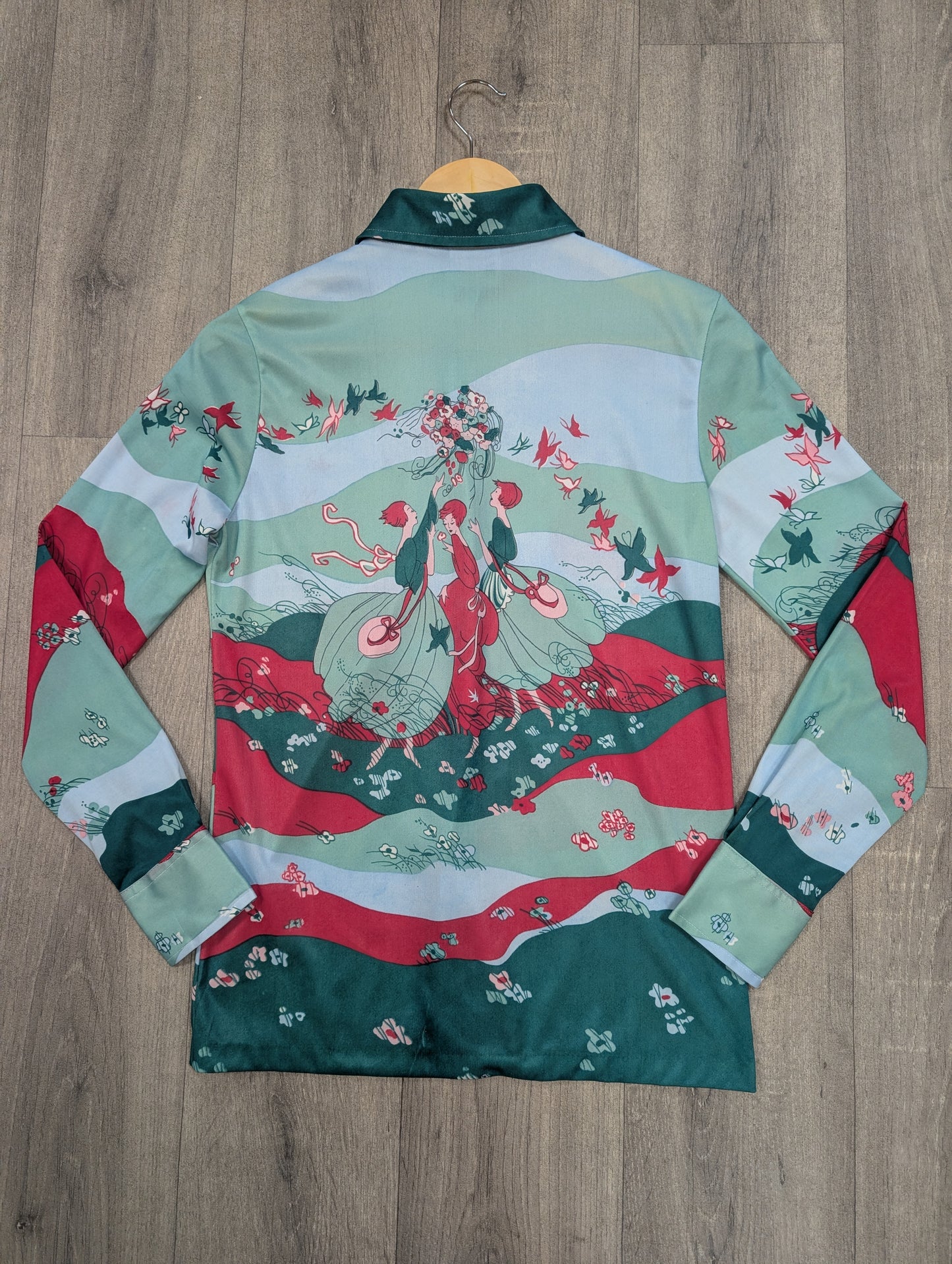 1970s Debenhams novelty print shirt - S