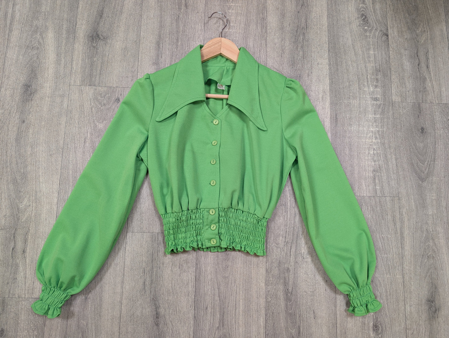 1970s green blouse - XS/S