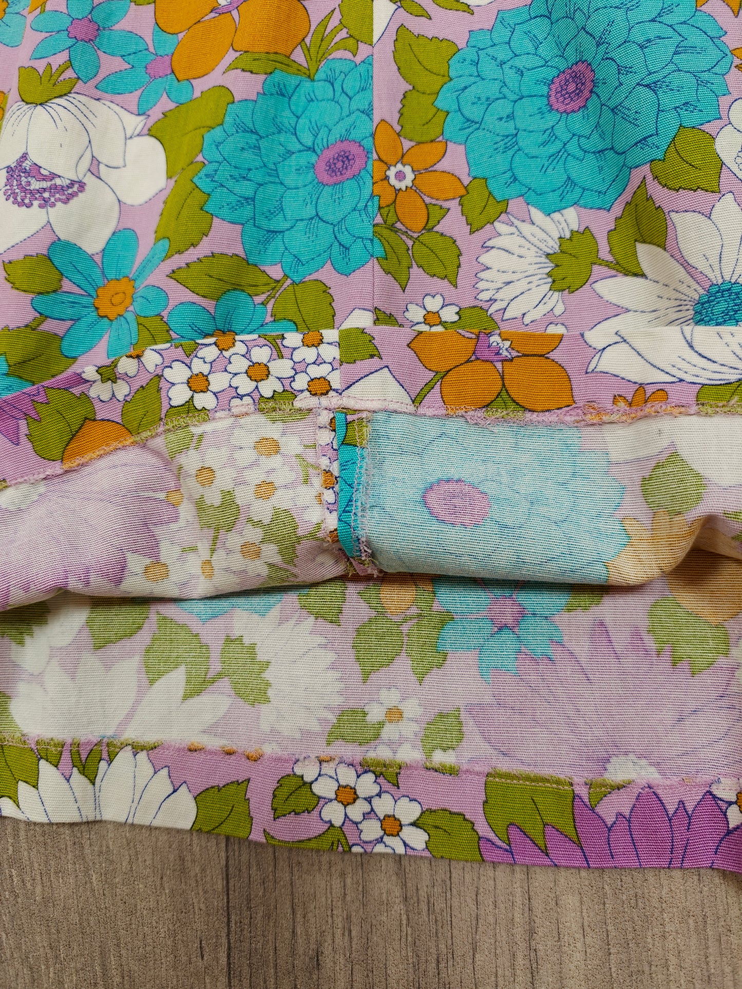 1960s St Michael flower power cotton dress - L/16/18