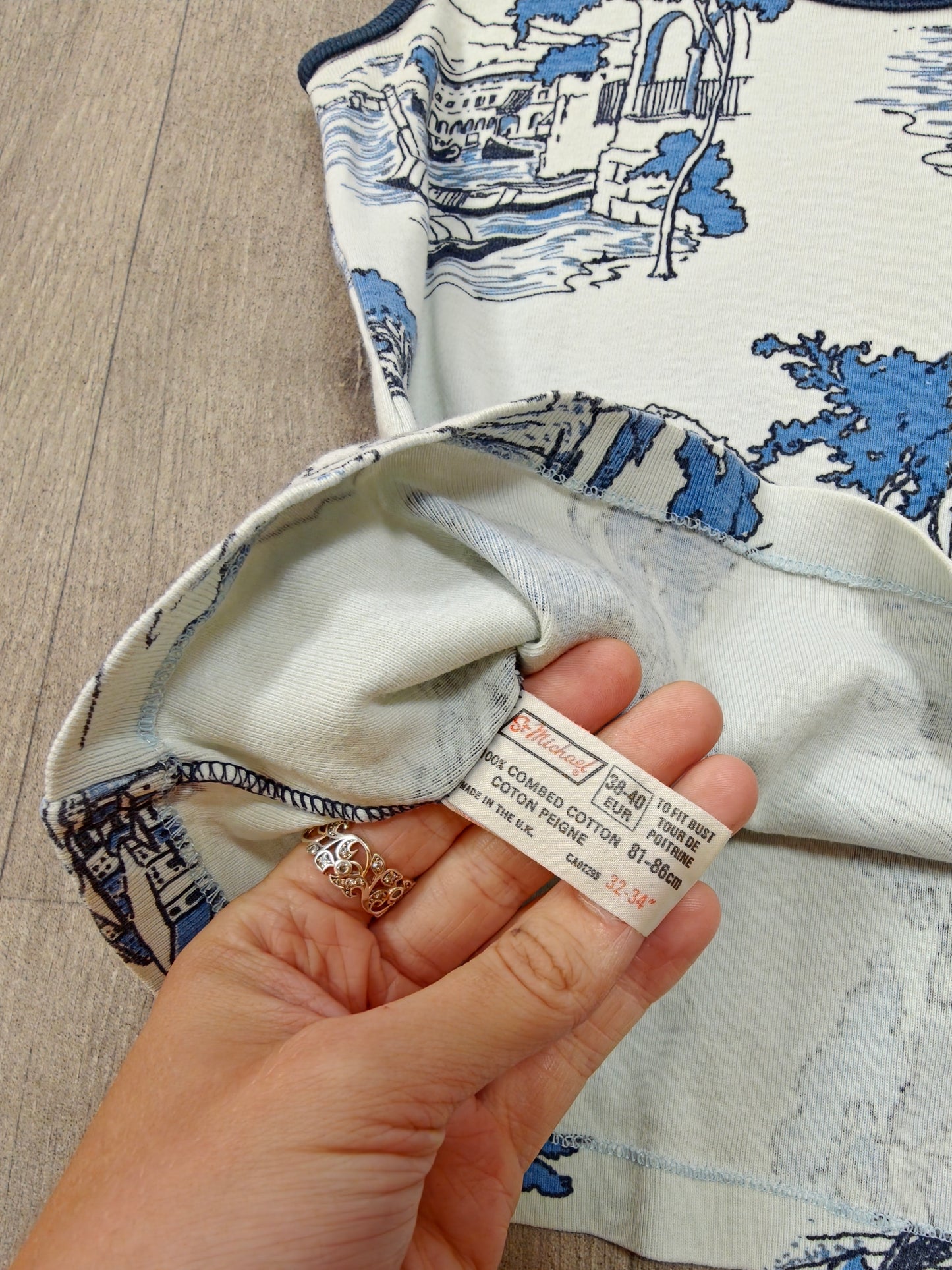 1970s St Michael novelty print cotton vest top - XS