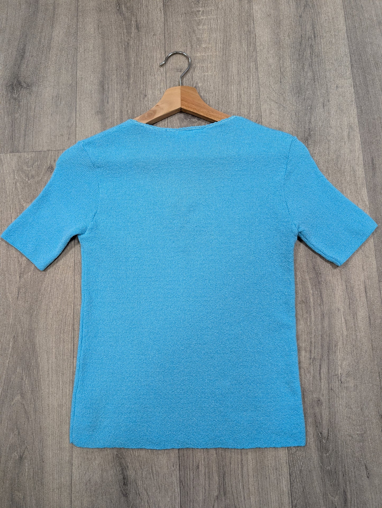 1970s Richard Shops blue lace up top - XS/S