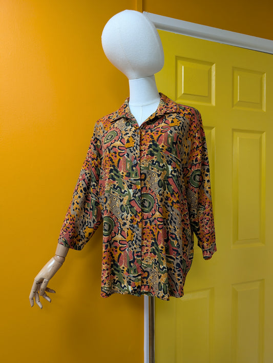 1980s Maygene rayon shirt - M/L