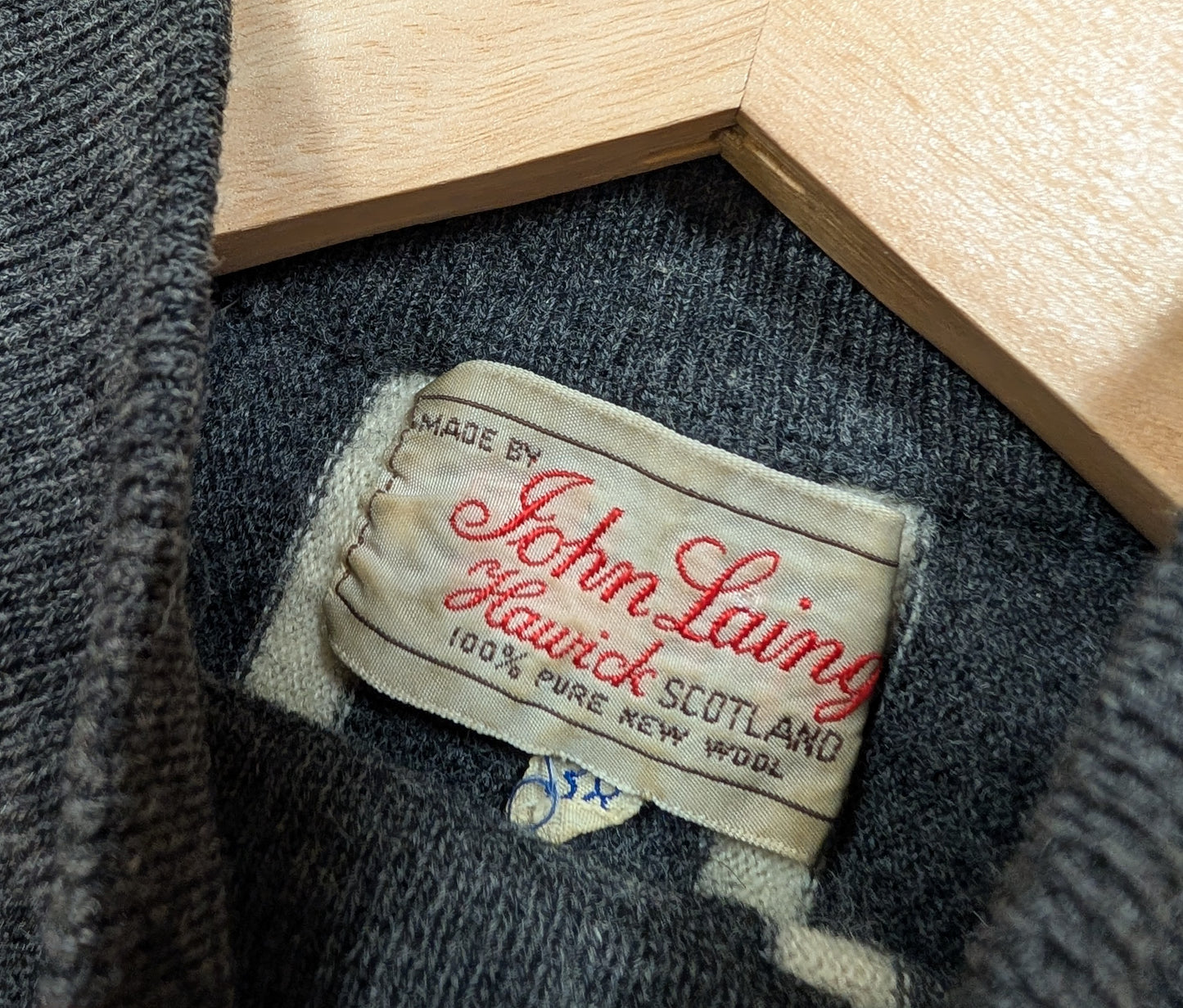 John Laing pure new wool striped batwing jumper - XS
